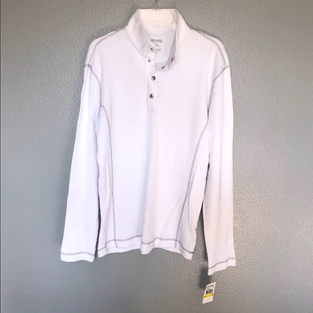 Michael Kors White Half Button Thermal
